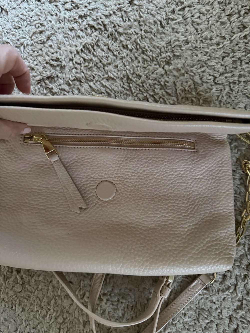 Tory Burch Blush Pink Pebbled Leather Chain Crossbody - Picture 5 of 5